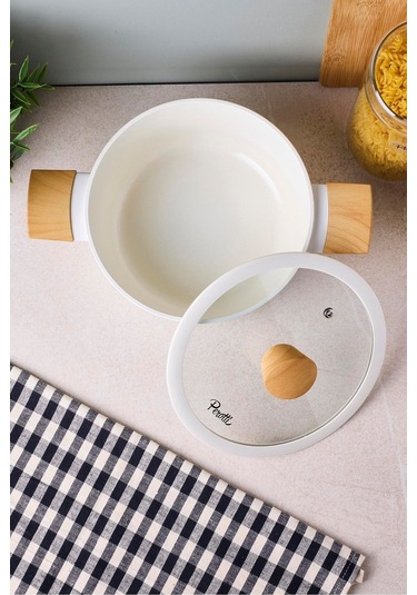 Danish Cook Beige İndüksiyon Tabanlı Derin Tencere 20 Cm Bej Bej