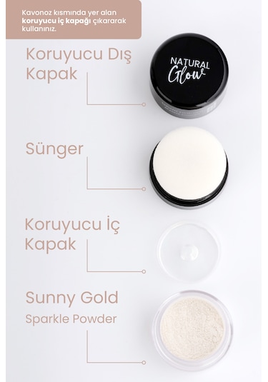 Sparkle Powder Sunny Gold Toz Işıltılı Aydınlatıcı %100 Doğal