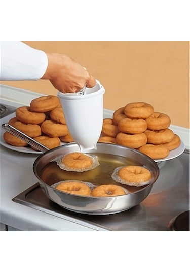 Besthome1 Beyaz Elektriksiz Donut Makinesi Evde Kolay Kızartma Halka Yapma Makinesi Ptfe Yok Hızlı Pişirme