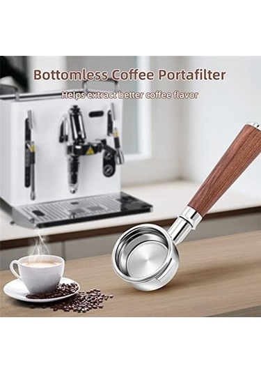 Metabagua E61/expobar E61 Için 58mm Kahve Dipsiz Portafiltre Bvwq1n Siyah