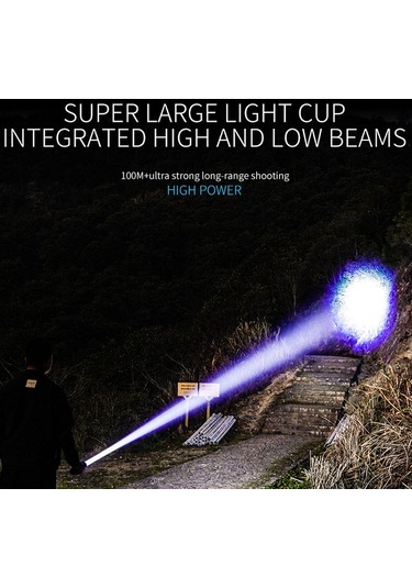 Cbtx Ch23036 Çift Işıklı El Feneri Su Geçirmez Led Boncuklar Çok Renkli Gece Lambası Kaymaz Taşınabilir El Feneri Siyah