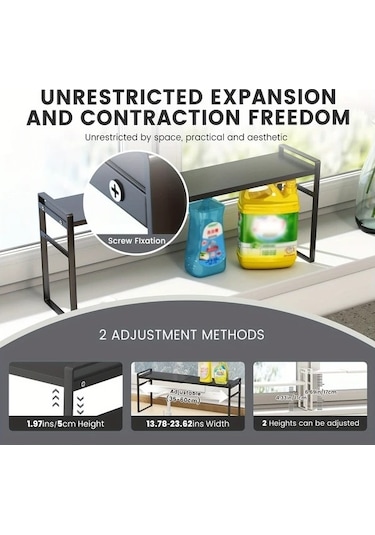 Trendooze Gaojunshop01 Beyaz Ekstra Geniş Mutfak Tezgahı Rafı Genişletilebilir Baharatlık Ev Dekorasyonu Beyaz