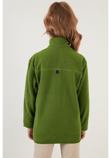 Lela Yumuşak Dokulu Fermuarlı Dik Yaka Şardonlu 2'Li Paket Çocuk Polar 5905002S2 Fıstık Yeşil-Sarı