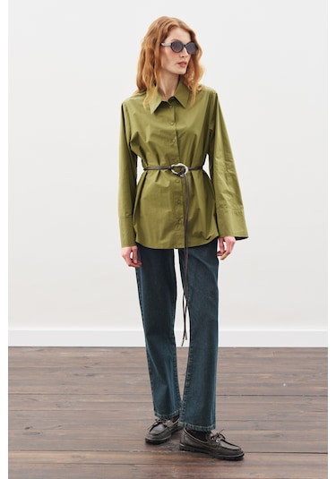 Geniş Tokalı Kordon Kemer Kahverengi Kahverengi