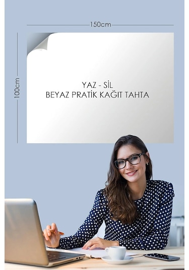 2 Tane Beyaz Akıllı Kağıt Tahta 100X150 Cm Kalem Hediyel