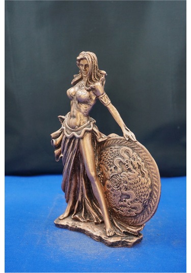 Frigga Annelik Tanrıçası Heykeli 22 Cm Mitolojik Biblo, Ev Dekor Ve Hediyelik Bakır