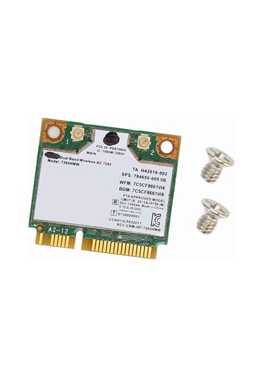 Fosenze 7260hmw Mini Pcıe Ağ Kartı, 1200mbps 2.4/5ghz Çift Bant Ve Bluetooth 4.0 İle, Win7/10 Uyumlu Lenovo/hp Dışında