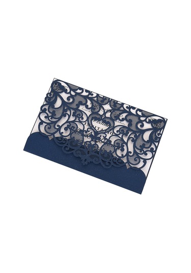 Mufunye "10 Adet İnci Kağıdı Davetiye - Düğün, Doğum Günü Ve Özel Günler İçin Lüks Çiçek Desenli" XL