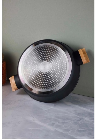 Cookwood Black 9 Parça Tencere Tava Seti Indüksiyon Tabanlı Ahşap Saplı 18080 Siyah