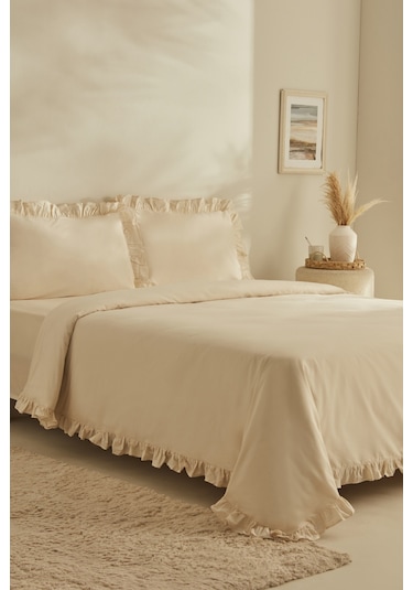 Karaca Home Pure %100 Pamuk Çift Kişilik Nevresim Takımı Açık Bej