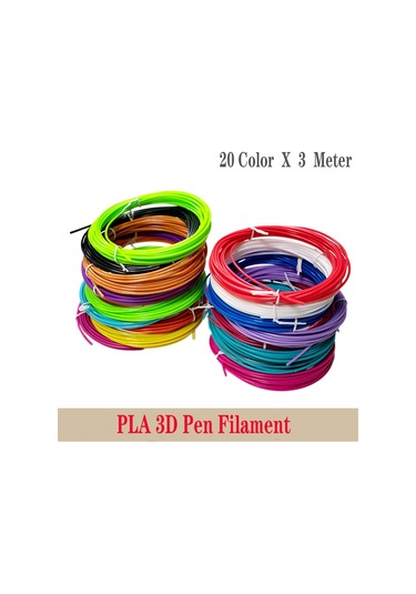Pla Plastik 3d Kalem 3d Yazıcı Filament Baskı Malzemeleri Aksesuarları 3D Boyama Araçları 3M x 20 Renk 60M
