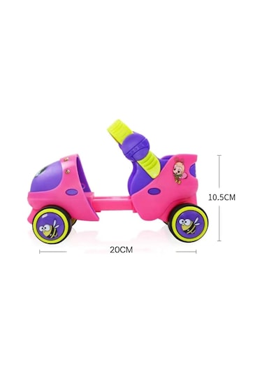 Danri 2-6 Yaş Çocuklar İçin Dört Tekerlekli Paten - Pembe Pembe