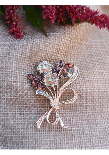 Villovatik Altın Çiçek Buketi Broş 222840793 Altın Rengi