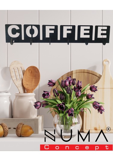 Dekoratif Coffee Yazılı Mutfak Dekorasyon Fincan Ve Kupa Askılığı