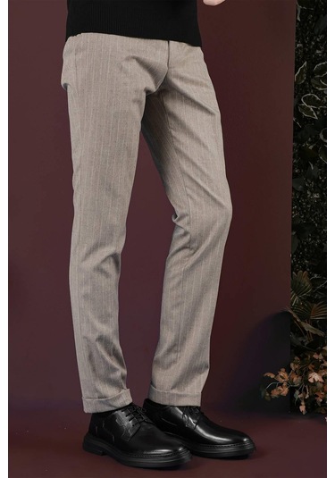 P 1134 Slim Fit Bej Spor Pantolon Bej