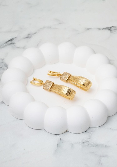 Bilezikci İtaly Koleksiyonu 14 Ayar Altın Küpe Sarı Altın