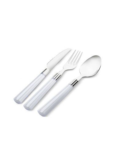 Karaca  Fluca Beyaz 6 Kişilik 18 Parça Çatal Kaşık Bıçak Takımı