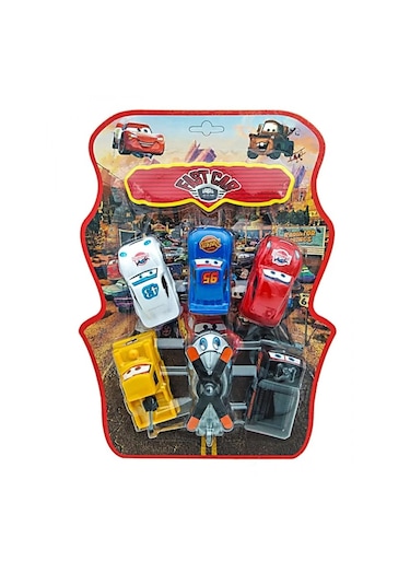 Şimsek 6 Lı Helikopterli Plastik Hızlı Araba Set 8 Cm