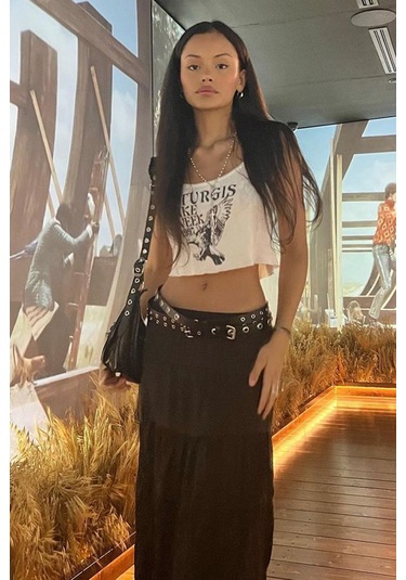 Madmext Siyah Basic Pileli Kadın Uzun Etek-siyah Siyah