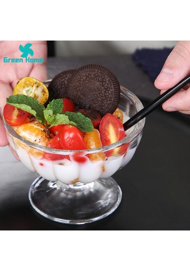 Green Home Meyve Tatlı Kasesi Şeffaf Çocuk Dondurma Milkshake Bardağı