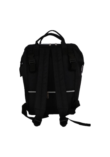 U.S.F Lüx Fonksiyonel Düz Anne Bebek Bakım Sırt Çantası Siyah