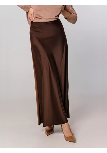 Foxı18 Satenden Maksi Etek 167690524 Kahverengi