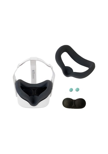 Jd-391215 Oculus Quest2 Generation Vr Göz Maskesi Silikon Kapak + Lens Kapağı Seti İçin Uygundur Silah Grisi