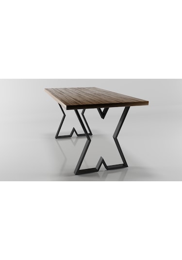 Kalın X Model Metal Ayak Seti Siyah Metal Masa Ayağı