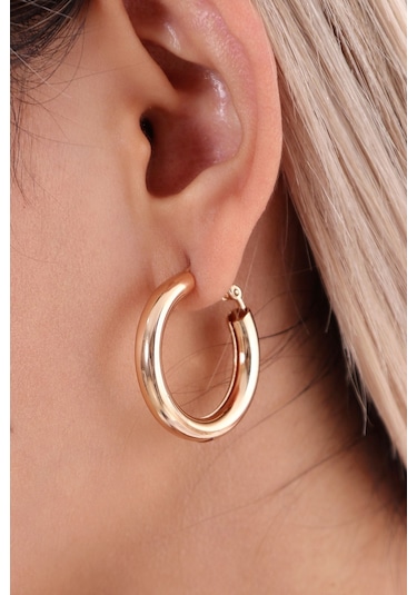 Bombe Halka Küpe Altın Renk 1 No Çok Renkli