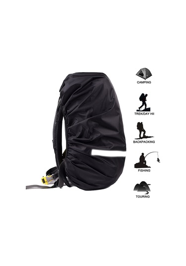 Sones Yansıtıcı Işık Su Geçirmez Toz Geçirmez Sırt Çantası Yağmur Kılıfı Taşınabilir Ultra Hafif Omuz Çantası Koruyucu Kılıf, Beden: S Siyah