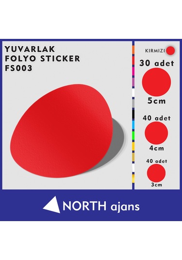 Yuvarlak Folyo Duvar Sticklerı Kırmızı