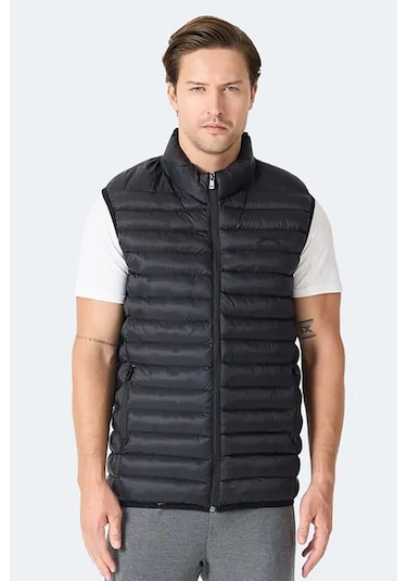 Slazenger Helıx Erkek Fermuar Cepli Siyah Yelek Siyah