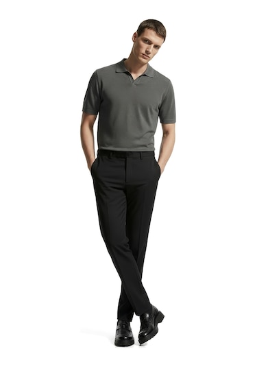 Düz Kumaş Slim Fit Klasik Erkek Pantolon Rafael Siyah