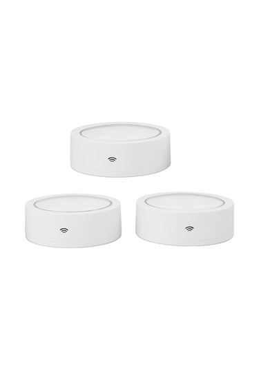 Shineyee Üçlü Led Spot Lambalar Seti - Kablosuz Kumanda İle Ankastre Dolap Aydınlatması, Parlaklık Ayarlı, 3 Işık Modu Pil Dahil Değil Diğer