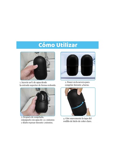 Lemestar Silikon Yüz Buz Kalıbı - Cilt Parlaklığı, Pori Küçültme, Yuvarlanabilir Uç İle Gönüllü Masaj - Siyah Çok Renkli