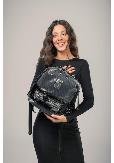 Ççs Kadın 17704 Omuz Ve Sırt Çantası Siyah