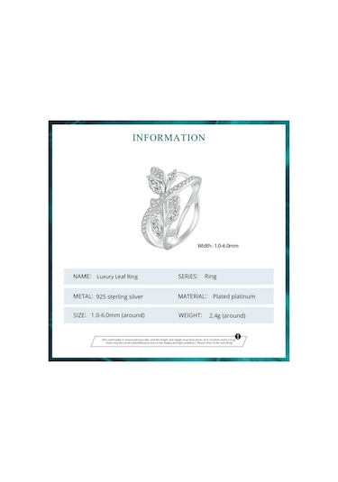 Bsr453-6 S925 Sterling Silver White Gold Plated Zircon Luxury Leaf Ring Çok Renkli