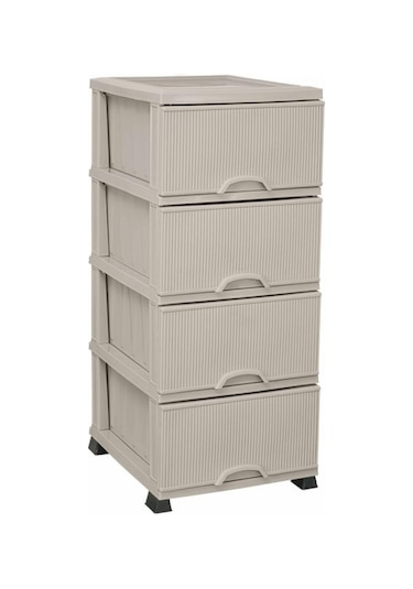 Omnipazar Elf-n293 Nostalji Plastik Mutfak Komidin Sebzelik 4 Katlı Gri