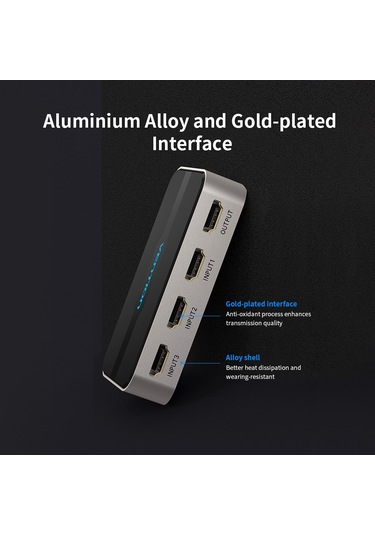 Yaozixa Hdmı Anahtarlayıcı 3 Giriş 1 Çıkış, 4k Ultra Hd, Kumanda İle Kontrol, Multi Cihaz Paylaşımı Bilgisayar, Oyun Konsolu, Tv