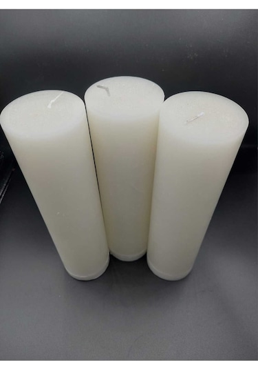 Soya Parafinli Beyaz 1 Adet 160-170 Saat Yanma Süreli Çap:7 Cm Boy:25 Silindir Blok Mum Beyaz Beyaz