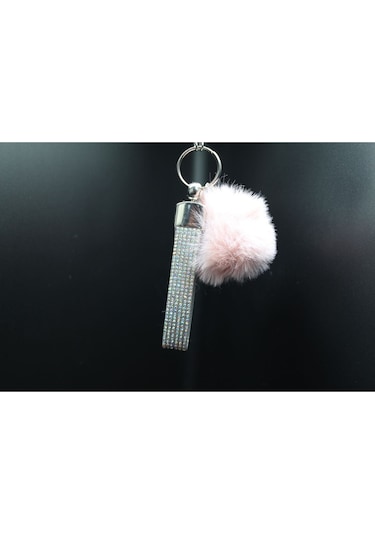 Yaldızlı Taşlı Minik Ponpon Seçenekli Anahtarlık
