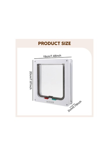 Suntek Kedi Kapısı 4 Yönlü Kilitli Evcil Hayvan Pencere Duvar