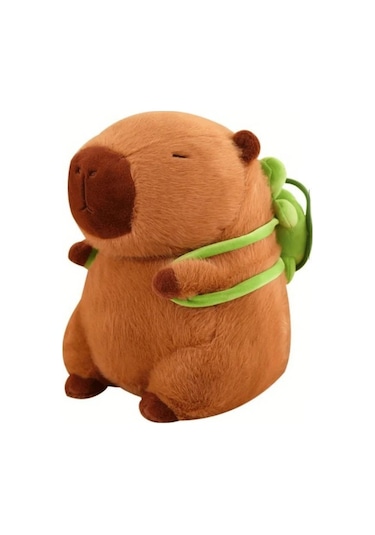 Sevimli Kapibara Sırt Çantalı İthal Oyuncak Peluş 33 Cm Çok Renkli