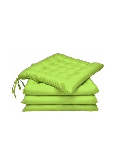 Mufunye Bahçe Sandalyesi Minderi - 4'lü Set - Rahat Ve Kalın Dış Mekan Minderi - İç Ve Dış Mekan Kullanımı İçin İdeal - 40x40x5 Cm - Elma Yeşili
