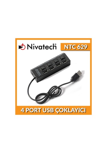 Nıvatech Ntc-629 2.0 Usb 4 Port Anahtarlı Hub