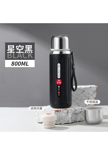 Tamamı Çelik 316 Paslanmaz Çelik Roma Termos Bardak Büyük Kapasiteli Çay Ve Su Ayrı Çay Bardağı Seyahat Su Isıtıcısı Ctg4ı7 Beyaz - Siyah