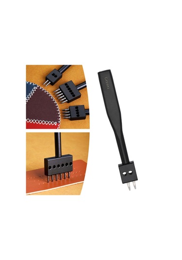 Suntek Deri Çatal Yumruk El Aleti Çelik Yuvarlak Delik 2-diş 2 Diş