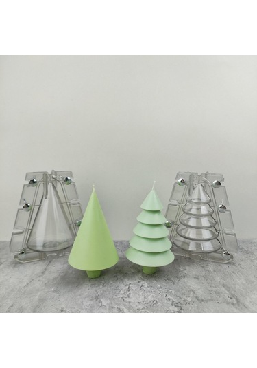 Suntek Plastik Noel Ağacı Mum Kalıbı Aroma Mum Yapımı