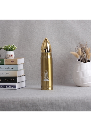 Moveevo 500ml Vakumlu Termos Kupa - 304 Paslanmaz Çelik, Sızdırmaz, Uzun Süre Sıcak Tutar Altın Renk Altın