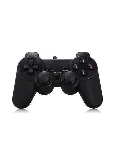 Bloomnest Ps2 Şekilli 208usb Kablolu Gamepad, Pc Ve Mini Konsollar İçin Siyah Oyun Kumandası